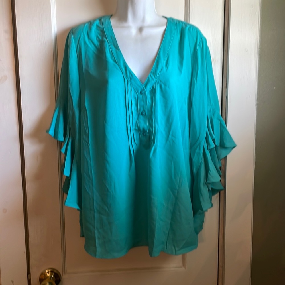 Aqua colored blouse- New York and Company